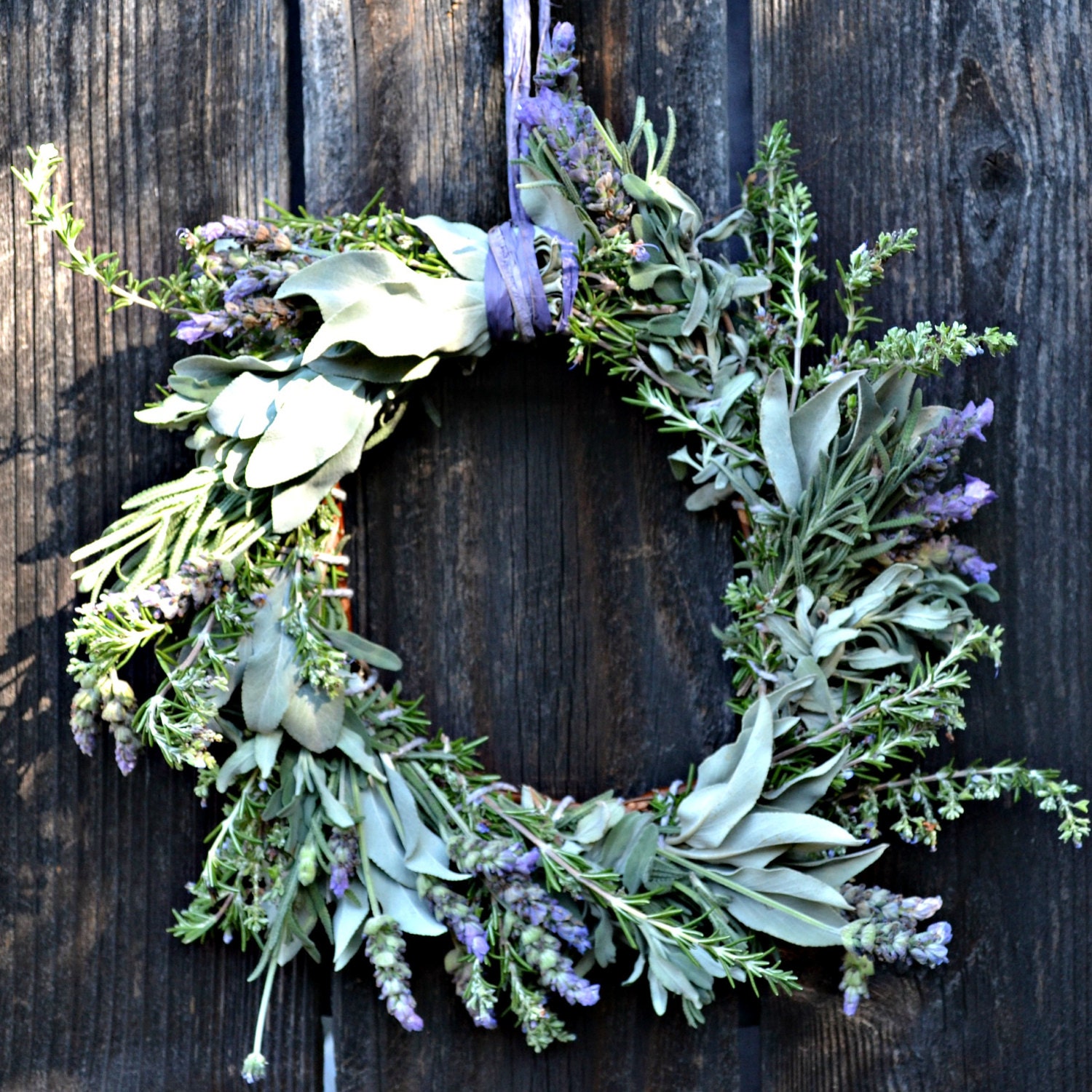 Fresh Herb Wreath Rosemary Lavender Sage Gift By Sistermarysage