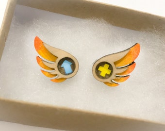 Cute Healer Mercy Support Wing Overwatch Inspired Stud Earrings