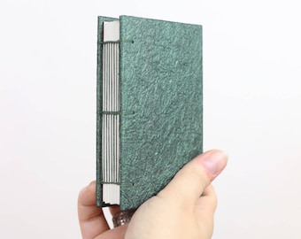 Mini Sketchbook, Handmade Journal, Leather Journal, Faux Leather, Green Sketchbook, Blank Sketchbook, Art Journal, Field Notebook, Vegan