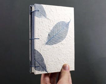 Art Journal, White Notebook, Grid Sketchbook, Lined Notebook, Personalized, Dot Grid, Mulberry Notebook, Blank Sketchbook, A6 Notebook