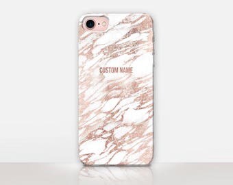 Personalised Rose Gold Marble Phone Case For- iPhone 7 Case-iPhone 7 Plus Case-iPhone SE Case-iPhone 6S case - iPhone 6 case - iPhone 5 Case