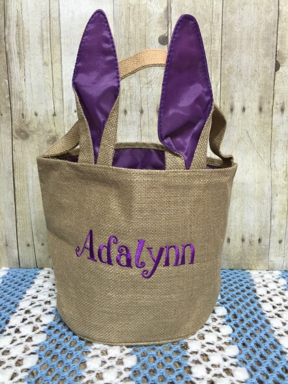 Personalized Burlap Easter Basket Burlap Easter Basket