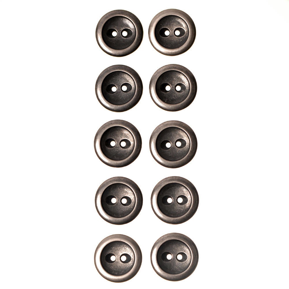 ABS Metal Plated Button with Concaved Center and Two Oval