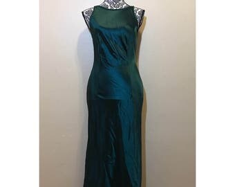 Vintage Green Prom Dress | Emerald Green Dress | Vintage Formal Gown | Green Prom Dress