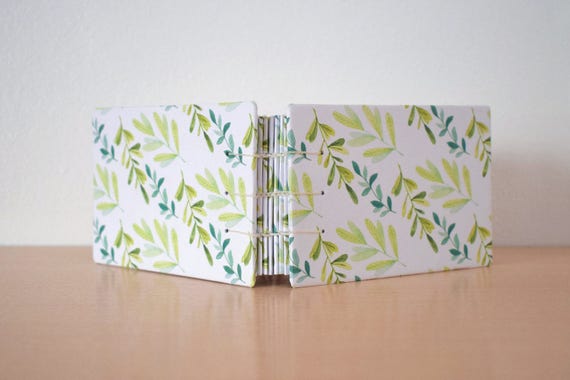 Blank pages notebook, Notebook for her, Natural notebook, Coptic journal, Blank pages notebook, Leaves notebook, Handmade diary