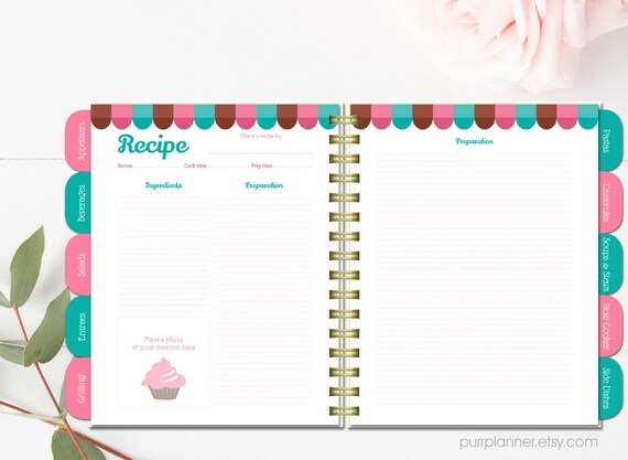 Personalized Cook Book Custom Recipe Book Printable Recipe Pages Personalized Cook Book Custom Recipe Book Printable Recipe Pages