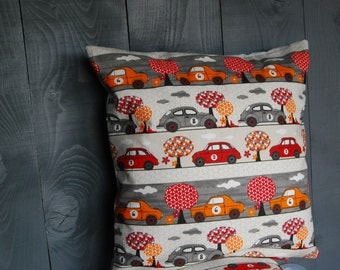 Square Cushion cover ' retro cars ' 42 x 42 cm