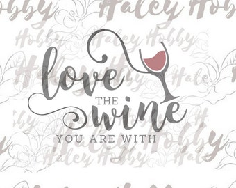 Heart Wine Glass Valentine Day Wine SVG cut file silhouette
