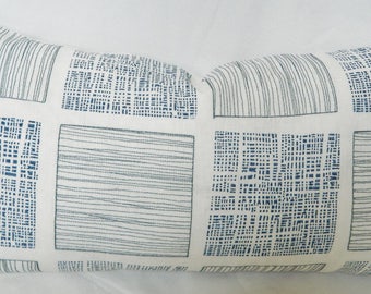 Templin Ocean Decorative Pillow Cover / Jeffrey Alan Marks Designer Fabric / Embroidered Linen Fabric / Lumbar / Euro Shams /Urban Chic