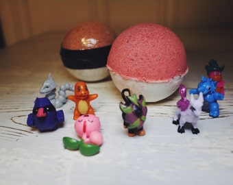 Pokeball POKEMON Bath Bombs! Each contains a Pokemon figure! Bath Fizzies - 4.7 oz each size XL