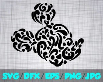 Mickey SVG Disney Iron On Decal Cutting File / Clipart in Svg, Eps, Dxf, Png, and Jpeg for Cricut and Silhouette Mouse Disneyland World