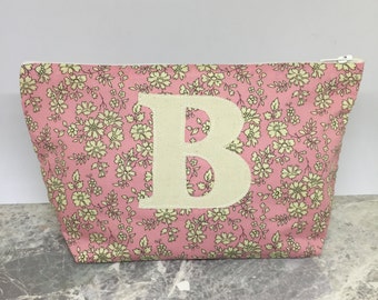 Liberty Print Make Up Bag/personalized cosmetic bag/personalised make up bag/monogram make up bag/initial makeup bag/Liberty Capel Tana Lawn