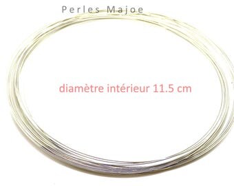 Lot de 10 tours de fil mémoire pour la création de collier couleur acier