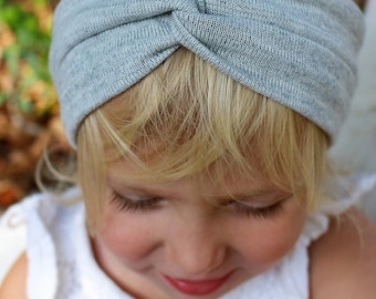 gray sweater knit turban headband