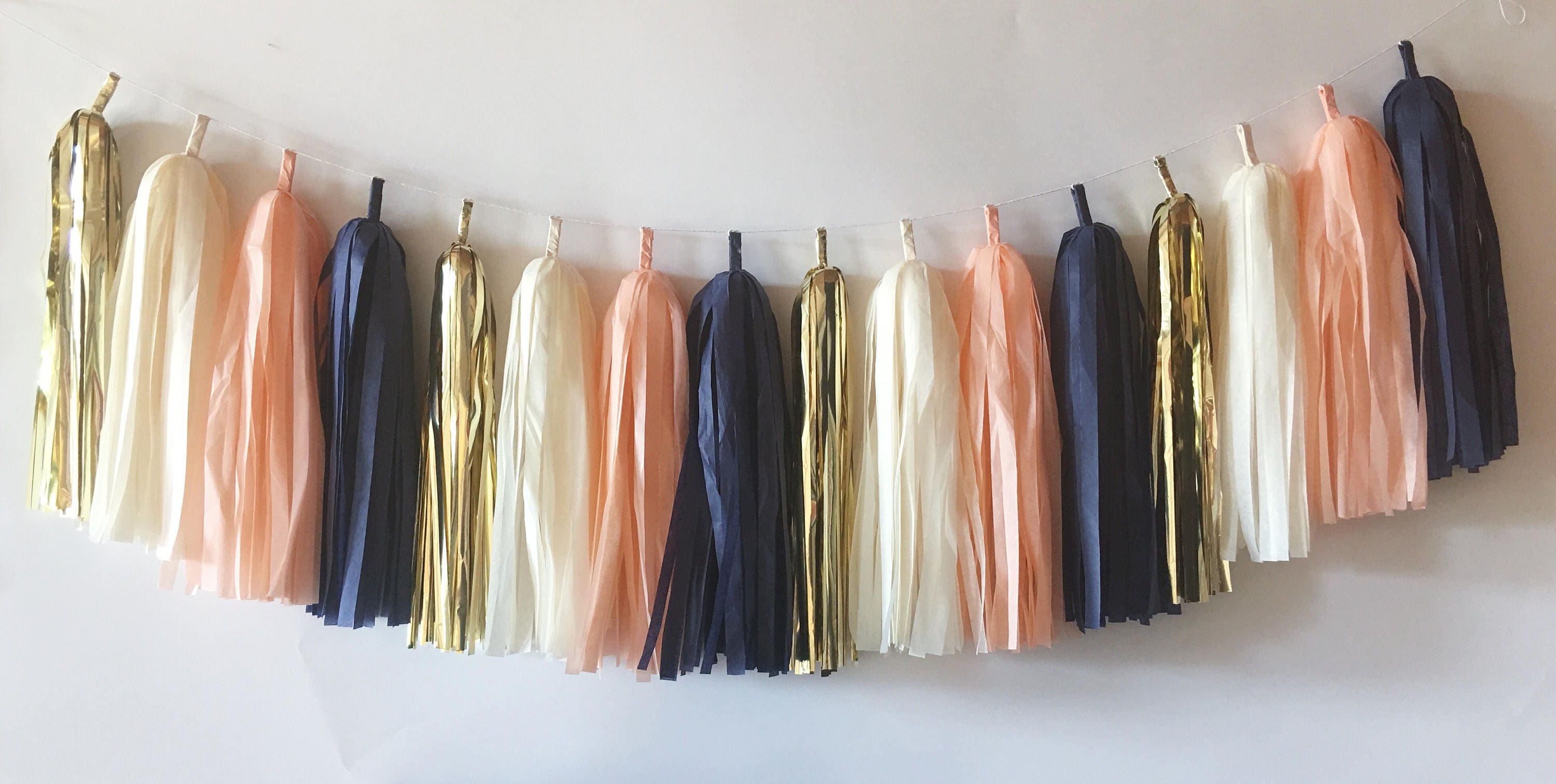 Tassel Garland // Navy & Peach