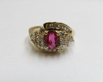 Items similar to Modern Russian 10K White Gold 2.0 Carat Ruby Diamond ...