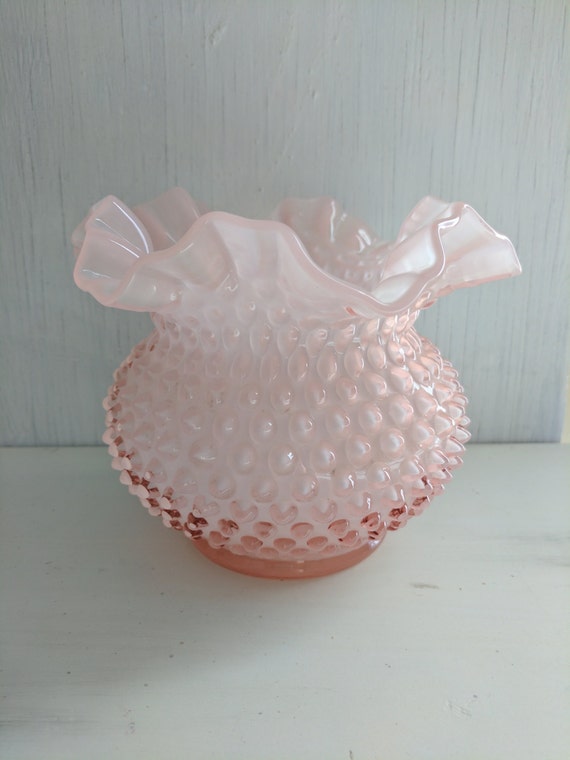 Fenton Pink Vase Pink Hobnail Vase Pink Opalescent Vase 4876