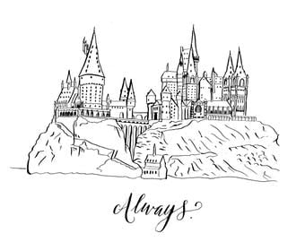 Hogwarts poster | Etsy