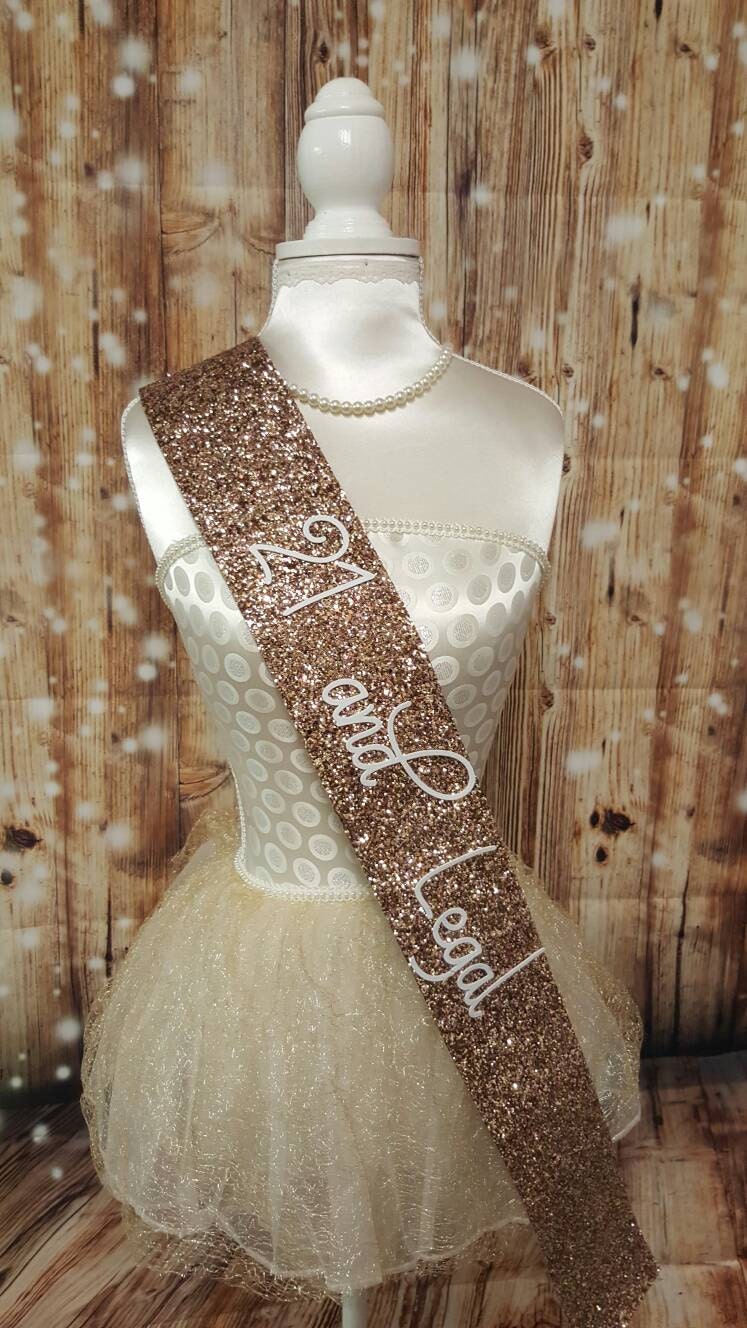 21st Birthday Sash Glitter Sash Personalised Sash Any