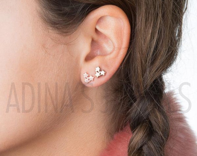 Star Studded Earrings | Silver Stud Earrings | Stud Earrings | Silver Star Earrings | Sterling Silver Stud Earrings | Earrings | Minimalist