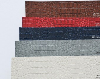 Vegan Leather 5 Colors, Crocco Leatherette Sheet 35x50 cm, Faux Leather,PU Leather, Book Binding Faux Leather, Thin Stationery Leatherette