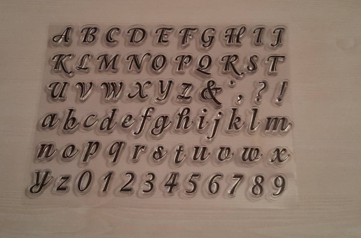 Script Alphabet Letters Clear Stamps with Acrylic Block