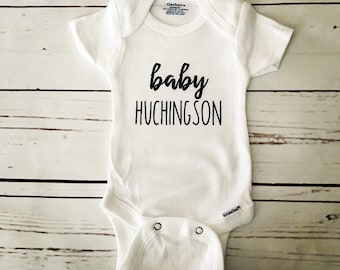Pregnancy Announcement Onesie, Baby Announcement Onesie, Last Name Onesie, Last Name Bodysuit, Custom Baby Onseie, Baby Shower Gift, Newborn