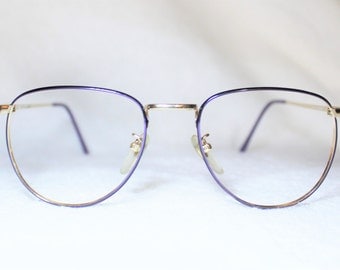 Vintage Liz Claiborne Womens Eyeglass Frame, New Old Stock, Goldtone and Purple Eyeglass Frame, NOS Designer Eyeglass Frame, 52-18-140, It 2