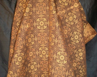 Geometric Gold Brown Cotton Brocade Fabric 2 pieces