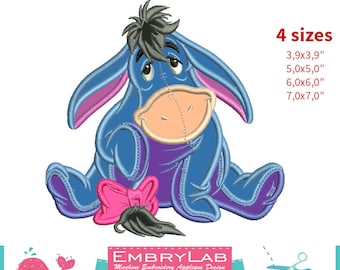 Applique Eeyore. Winnie The Pooh and Friends. Machine Embroidery Applique Design. Instant Digital Download (17342)