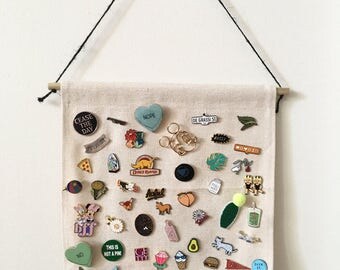 Pin Badge Display, Blank Canvas Banner, Canvas Wall Hanging, Canvas Pennant, Enamel Pin, Pin Badge, Pingame, #Pingame, Wall Banner, Pennant