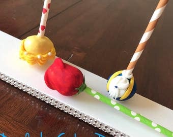 Beauty and the Beast inspired cake pops/ Belle disney princess/ Beast/Rose