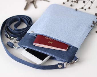 Small crossbody bag sling travel purse crossbody strap shoulder purse travel document holder passport travel case iphone samsung cell phone