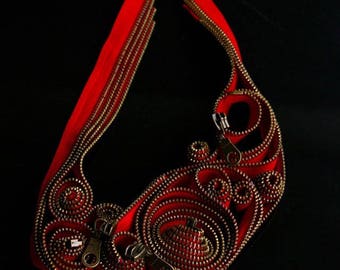 red zipper necklace - 2