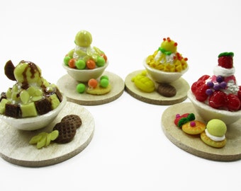 Dollhouse Miniature Food 4 Flavors Korean Dessert Fruit Snowflake Supply Charms 13809