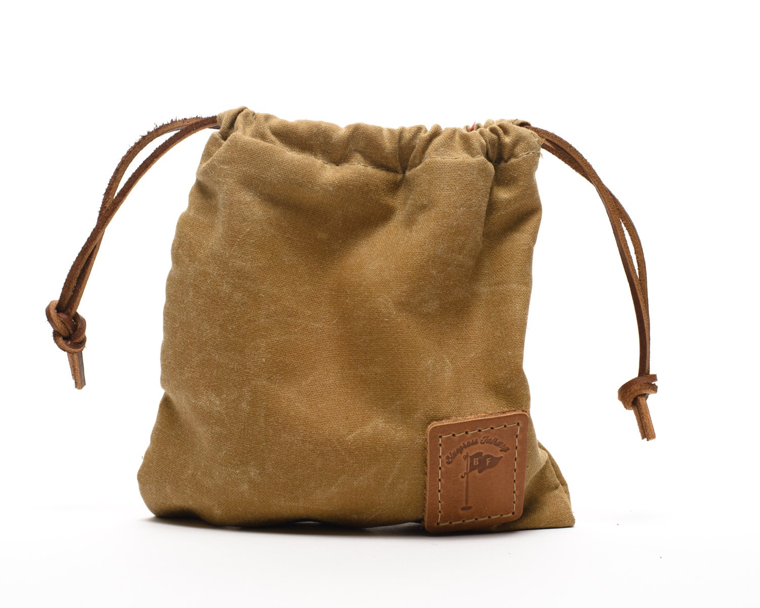 Waxed Canvas Golf Valuables Field Pouch in Tan Golf gifts