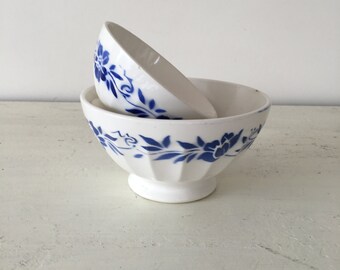 Set of two vintage French cafe au lait bowls
