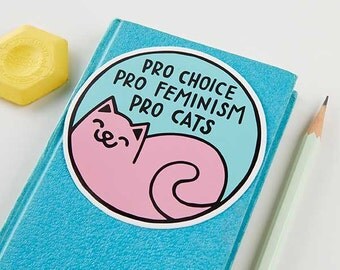 Pro Cats Sticker // Vinyl sticker, cute stationery, planner stickers, feminist sticker