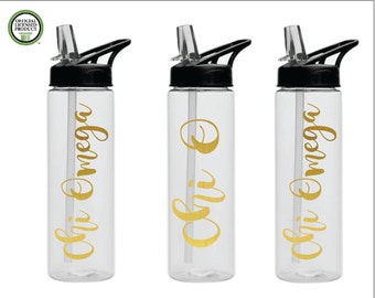 Chi Omega water bottles- custom- Sorority Water Bottles