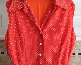 1950s Red Polka Dot Day Dress