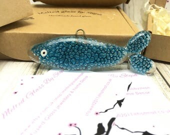 Fused glass fish, fish decor, bathroom, fathersday, glass fish, mens gift, male gift, gift