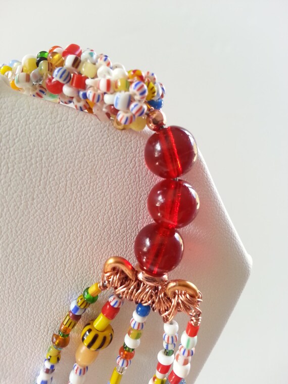 Necklaces / fine art jewelry / trade bead necklace / peyote