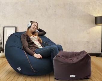 10% OFF: Adult bean bag chair cover, large lounge chair, quality fabric 39"x31"x31" (main cover + inner liner, NO beans filling)