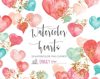 30% OFF AND MORE. Heart clipart. Heart clip art. Valentine clipart. Hearts clipart. Valentines day. Watercolor clipart. Watercolor hearts