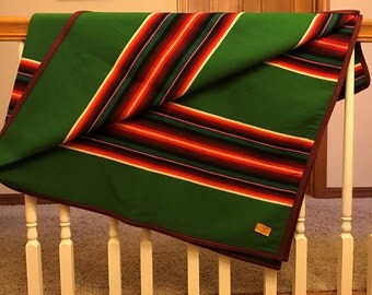 Vintage Beaver State Pendelton Wool Blanket Shawl Throw Original Price Tag #197