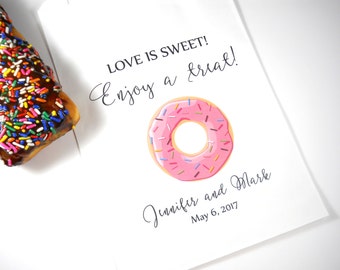 DONUT BAGS, Wedding Favor Bags, Set of 12, Personalized Wedding Favor Bags, Wedding Donut Bags, Custom Favor Bags, Personalized Favor Bags