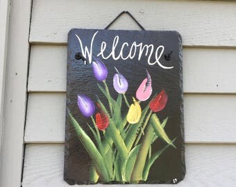 tulips slate sign | etsy tulips slate sign | etsy