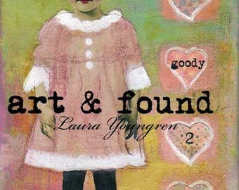 DIGITAL PRINT of a mixed media acrylic painting "Miss goody 2 shoes" by Laura Youngren