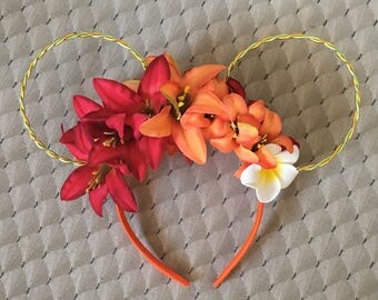 Summer Moana Tiki room wire floral wire Disney minnie Mickey Mouse ears