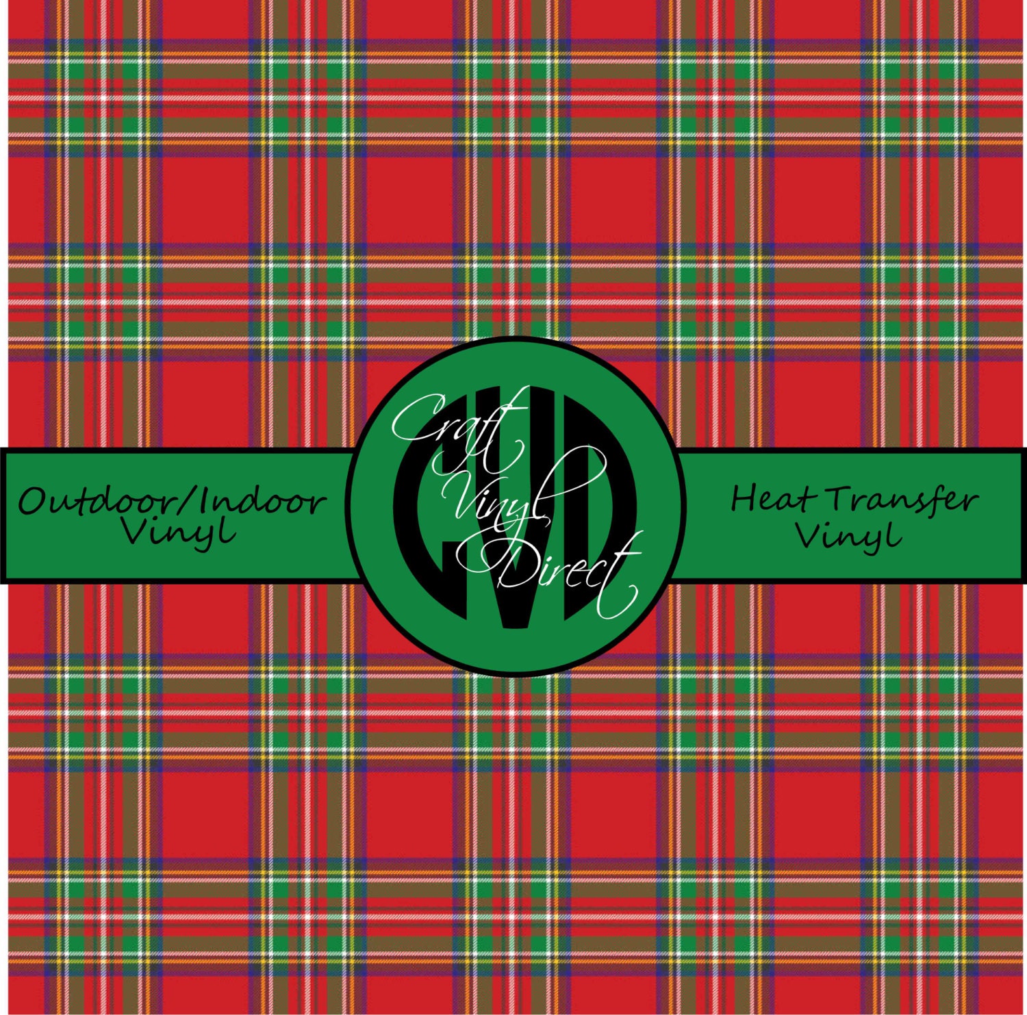 green plaid heat transfer vinyl
